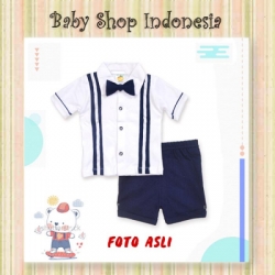 large LU514 setelan baptis cowok putih